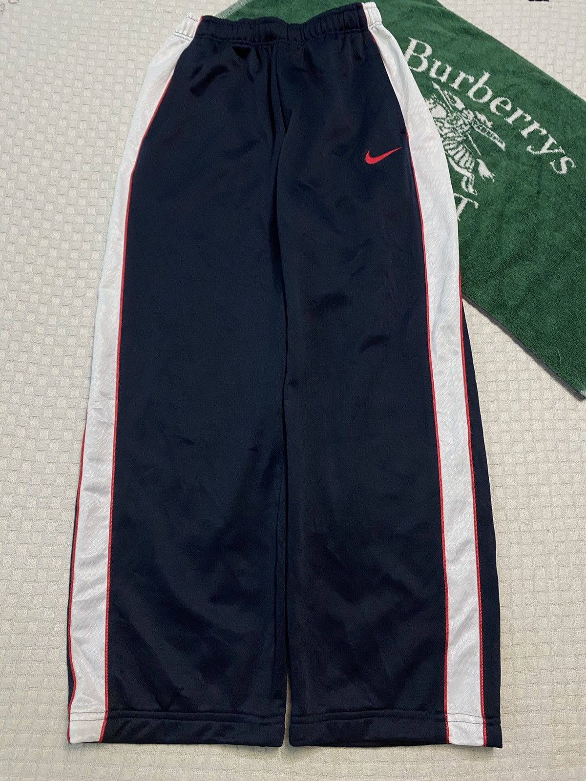 NOCTA × Nike 💥 VINTAGE NIKE 90S BAGGY WIDE LEG SWOOSH TRACK PANTS Y2K Size US 26 / EU 42 - 1 Thumbnail