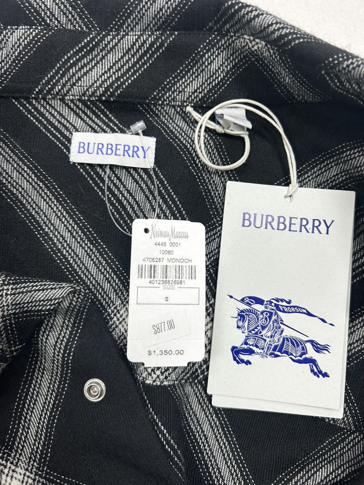 Burberry Burberry Black Checked Wool Shirt Size US S / EU 44-46 / 1 - 3 Thumbnail