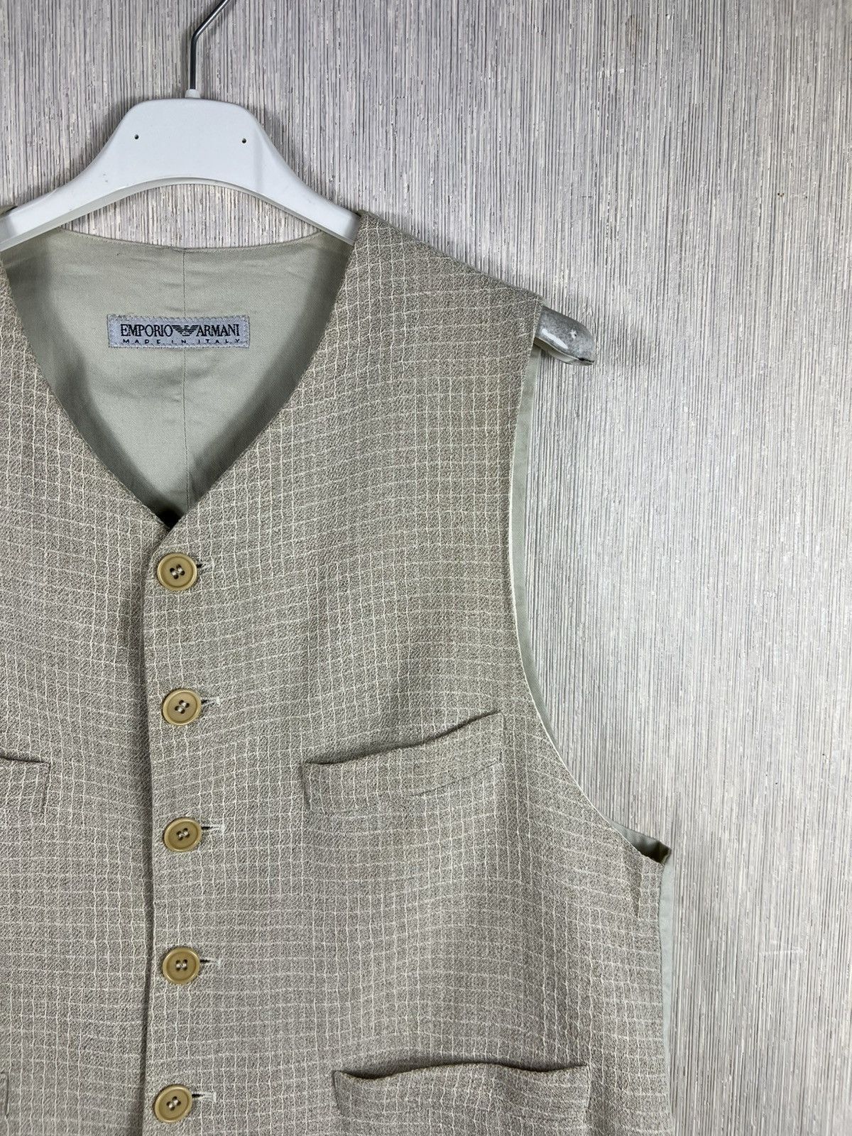 Emporio Armani Vintage 90s Emporio Armani archival linen suit vest Size 48R - 3 Thumbnail
