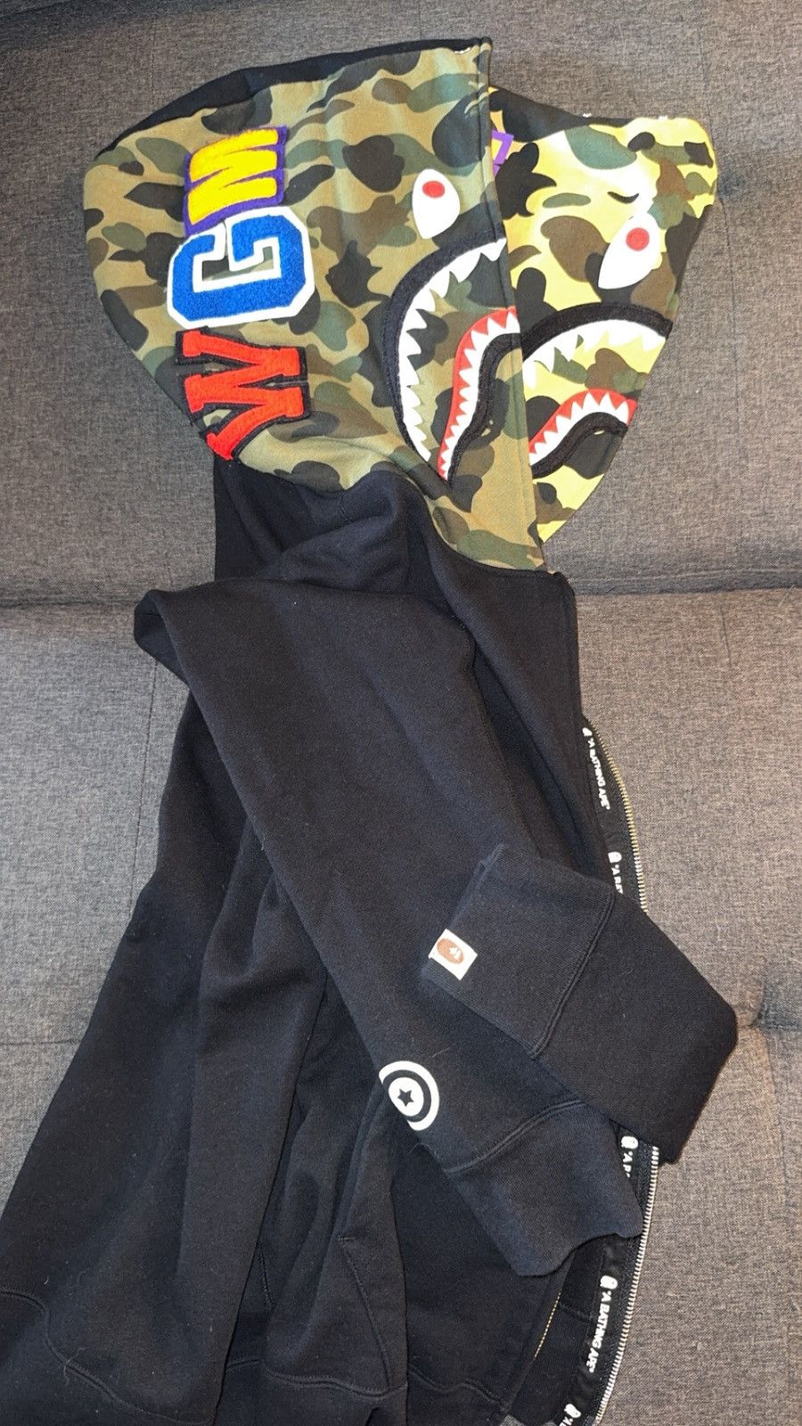 Bape BAPE SHARK FULL ZIP DOUBLE HOODIE Size US L / EU 52-54 / 3 - 6 Thumbnail