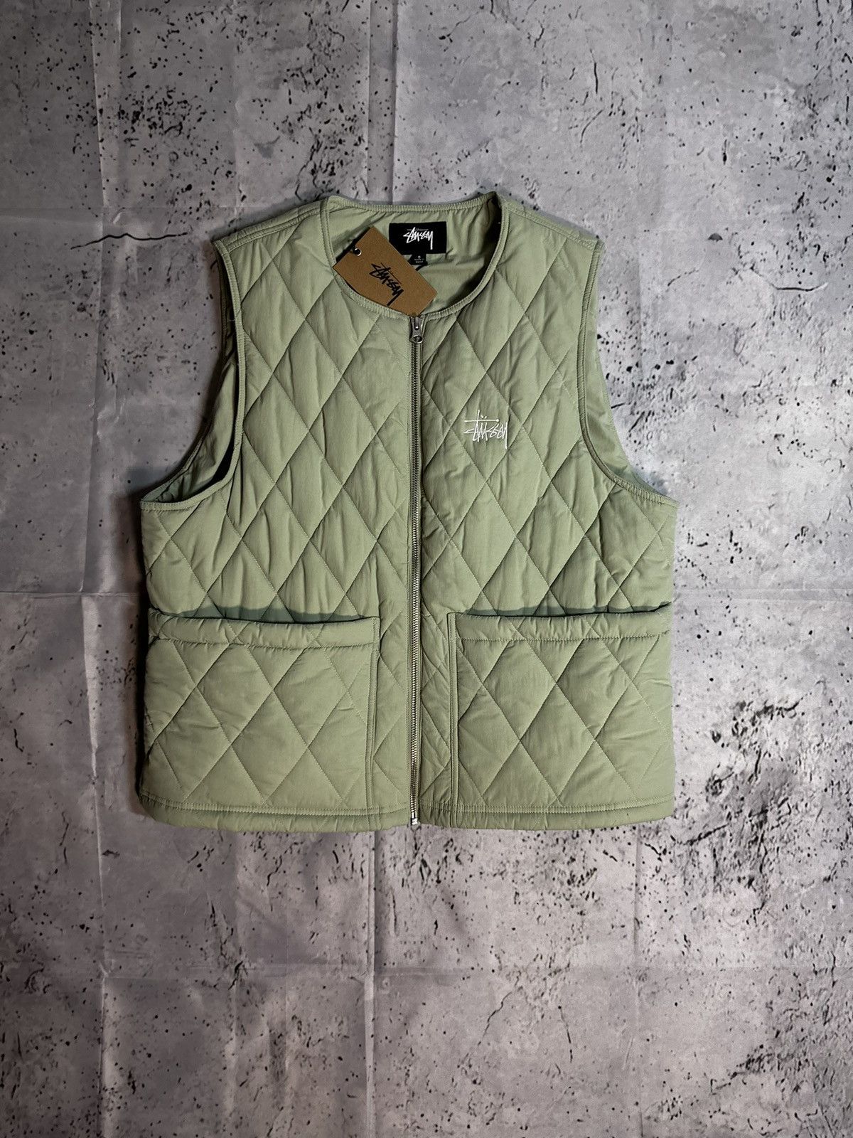 トップス stussy PHOTO JACQUARD VEST Streetwear × Stussy × Vintage Stussy Photo Jacquard Knit