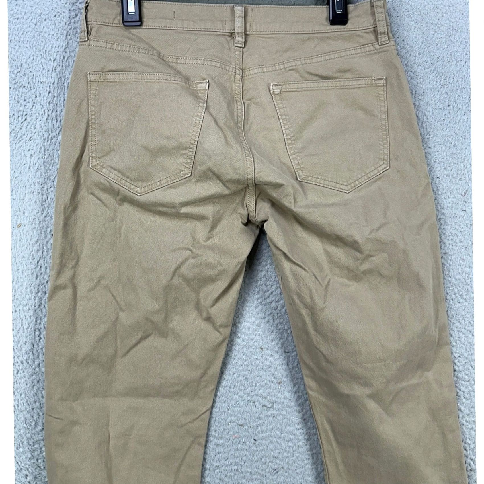 Flint And Tinder VINTAGE Flint Tinder Mens Slim Fit Pants 31X32 Tan Khaki Chino Straight Stretch 5-Pocket Size US 31 - 3 Thumbnail