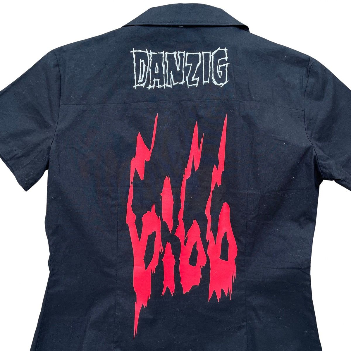 Band Tees × Bravado × Vintage Vintage Glenn Danzig Skull Button Up Work Dress Size Medium Size M / US 6-8 / IT 42-44 - 2 Thumbnail