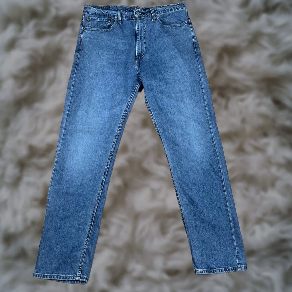 Levi's LEVI'S 505 Straight Leg Jeans Mens 36Wx32L Blue Strauss Stretch Denim Pants Size US 36 / EU 52 - 1 Thumbnail