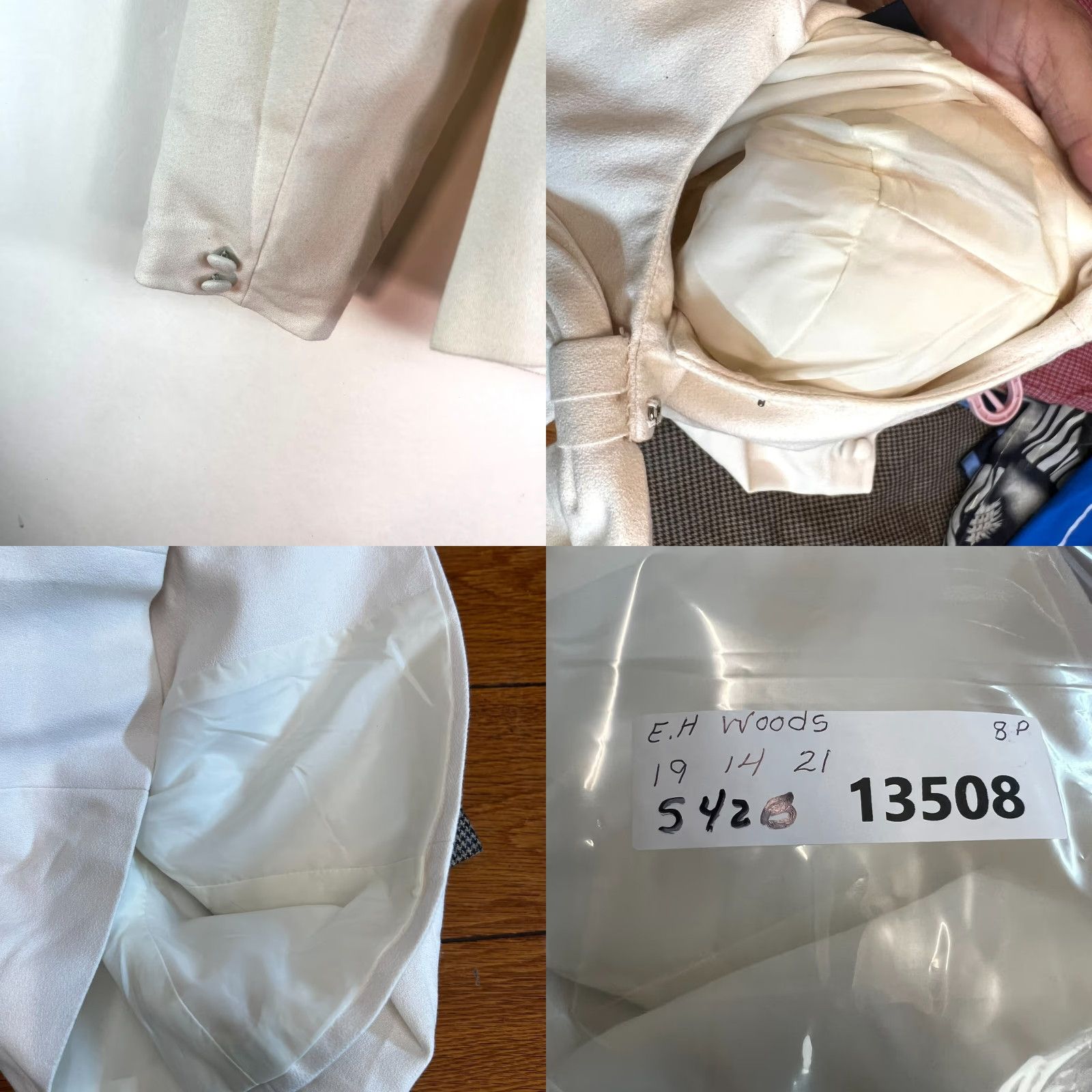 Vintage VTG E.H. Woods Bow Tie Blazer Womens 8P White Pads Lined Size M / US 6-8 / IT 42-44 - 8 Thumbnail