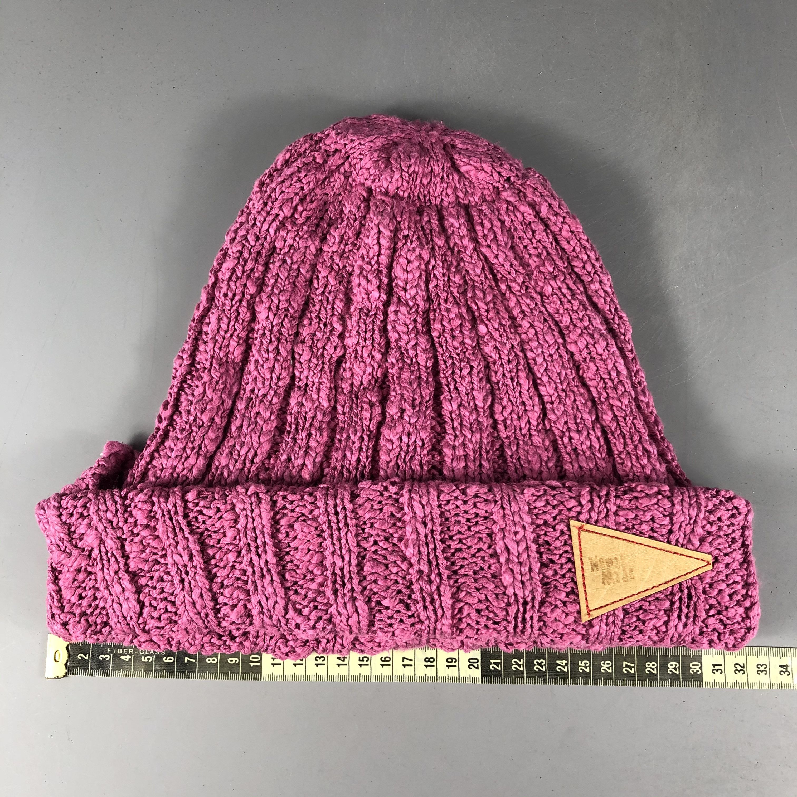 Vintage Womens Amina Pink Ribbed Knit Beanie Snow Hat Snow Cap -D832 Size ONE SIZE - 3 Thumbnail