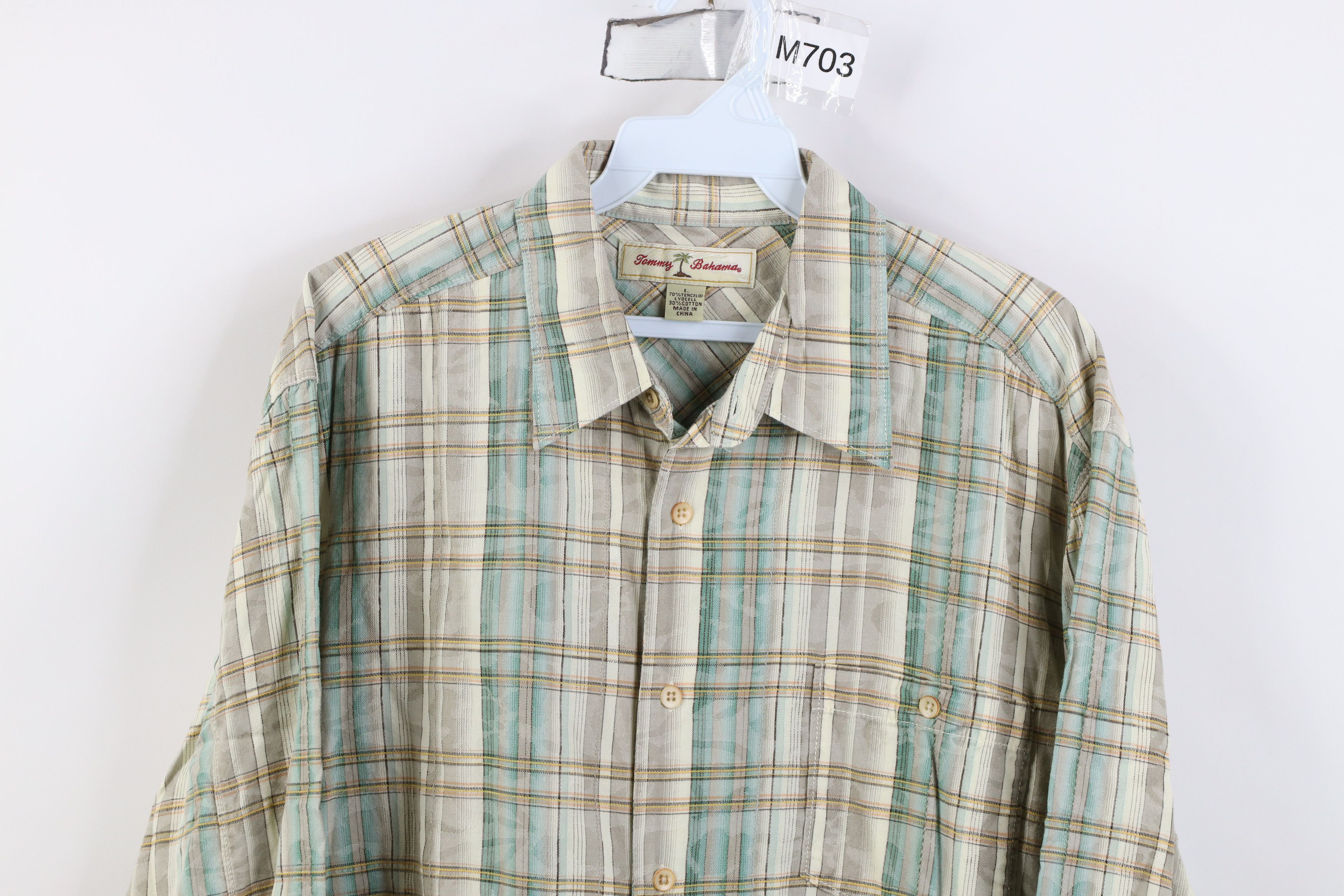 Tommy Bahama Vintage Tommy Bahama Flower Collared Button Shirt Plaid Size US L / EU 52-54 / 3 - 2 Thumbnail