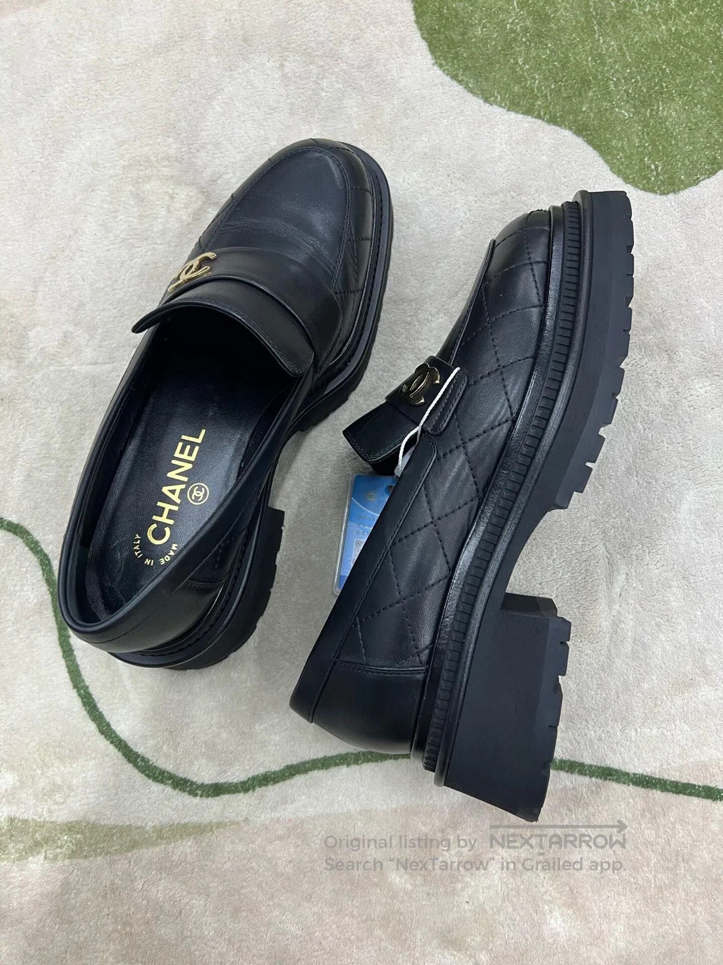 Chanel Chanel Black Quilted Platform Loafers. Size US 7.5 / IT 37.5 - 4 Thumbnail