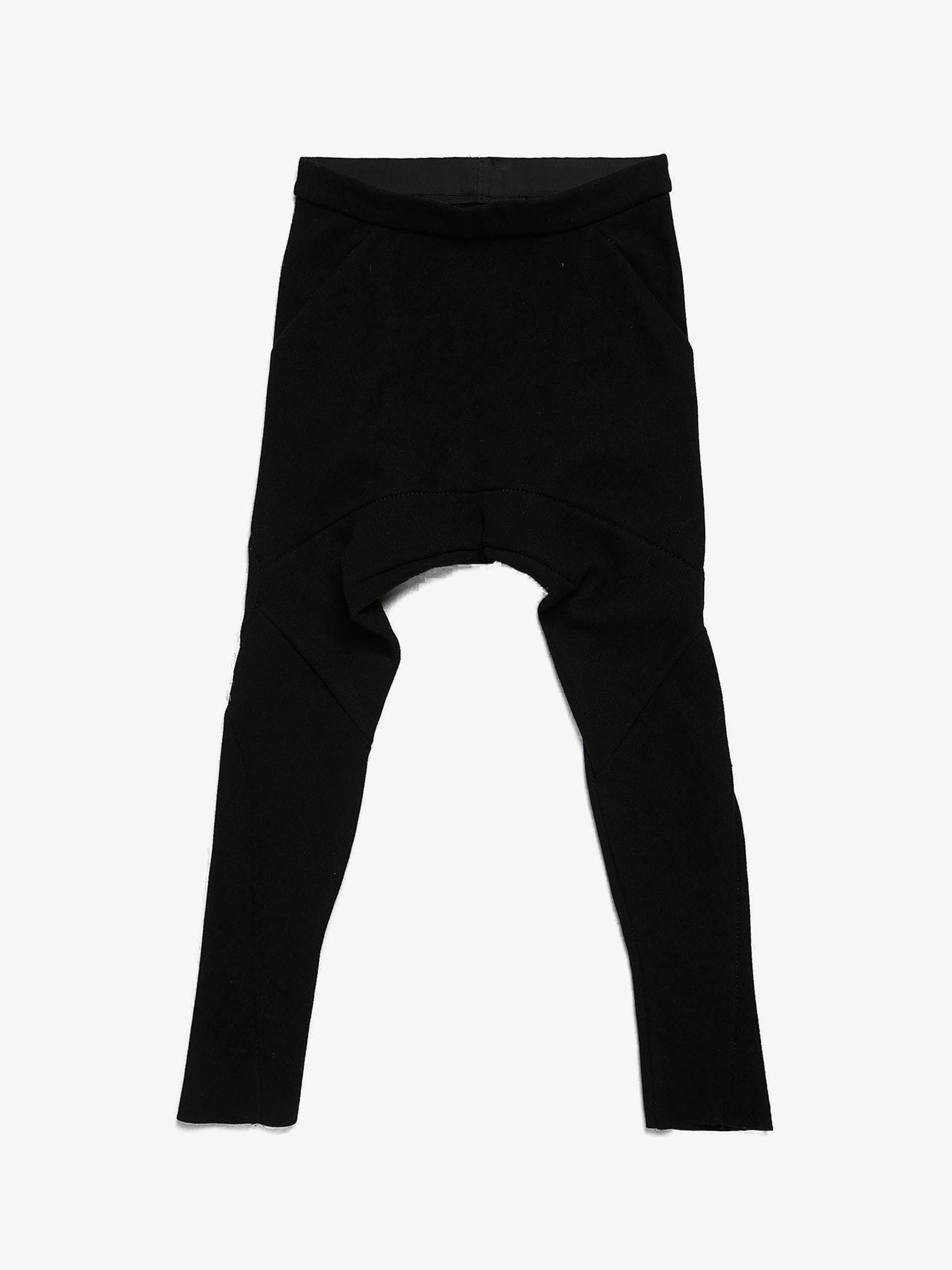 Black Deconstructed Drop Crotch Pants