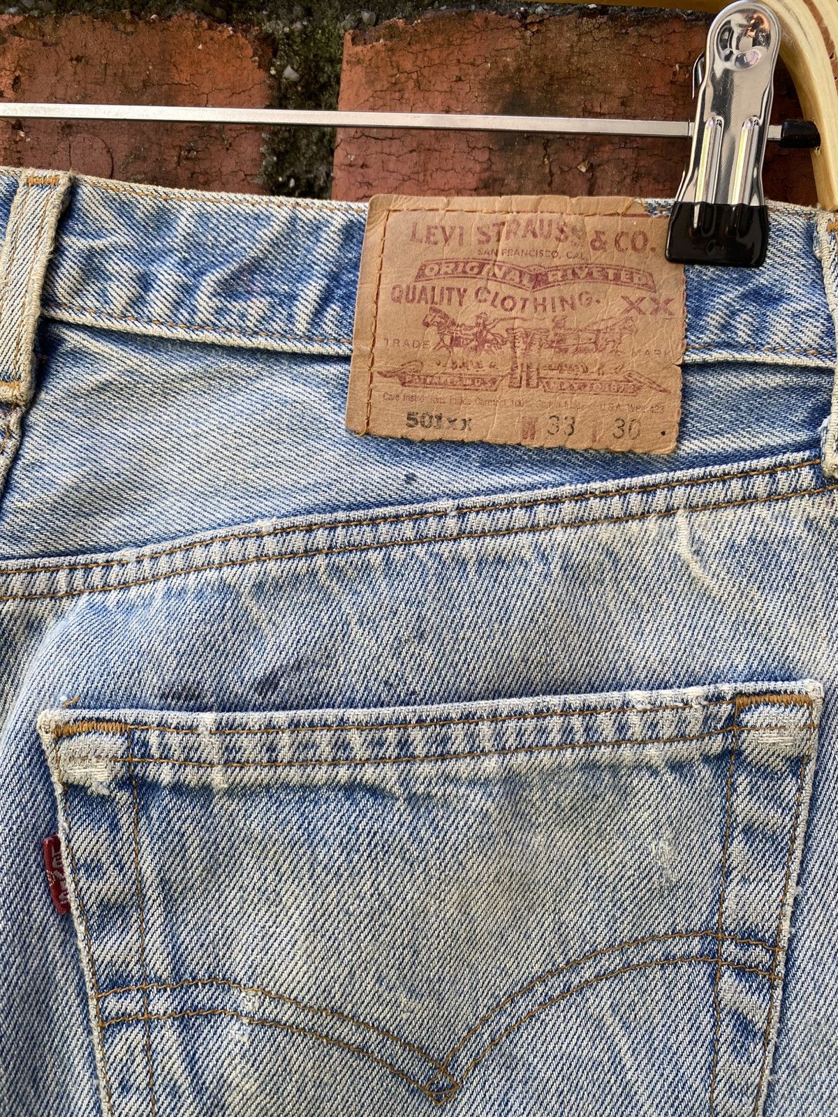 Levi's × Levi's Vintage Clothing × Vintage W32x27.5 vintage levi's 501 made in USA distressed denime Size US 32 / EU 48 - 3 Thumbnail