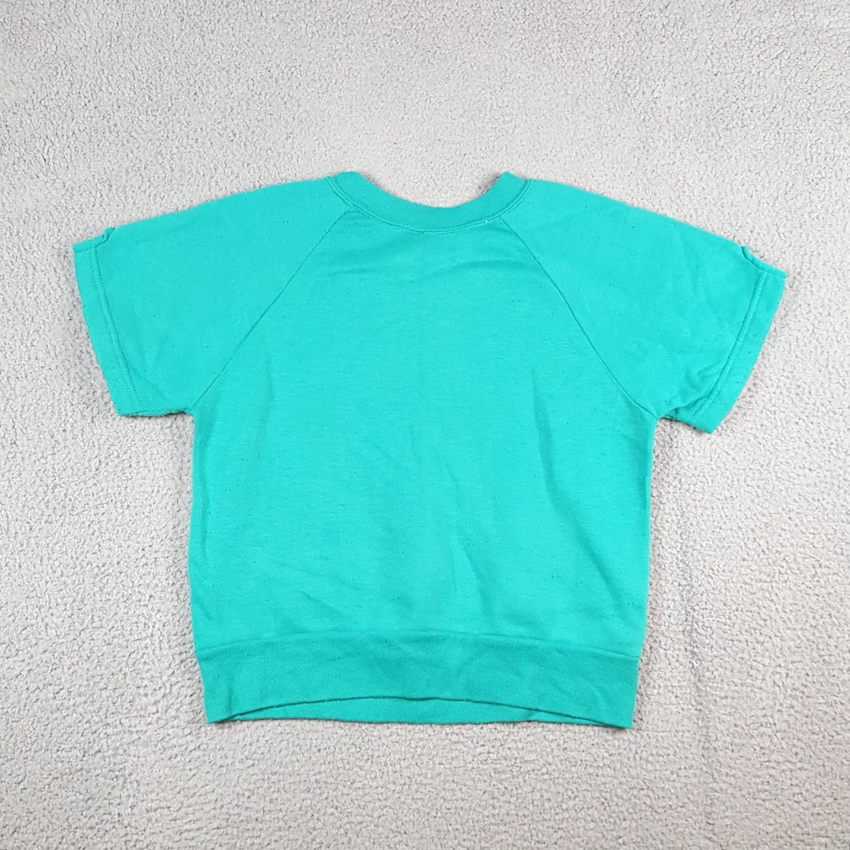 Altea VINTAGE 80s Short Sleeve Raglan Teal Fleece Size M Crewneck Sweatshirt Pullover Womens Athletic Casual Cresland Size M / US 6-8 / IT 42-44 - 6 Thumbnail