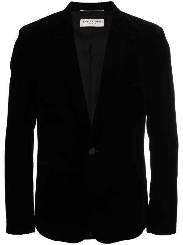 Saint Laurent Paris o1y0325 Velvet Blazer in Black Size US L / EU 52-54 / 3 - 1 Thumbnail