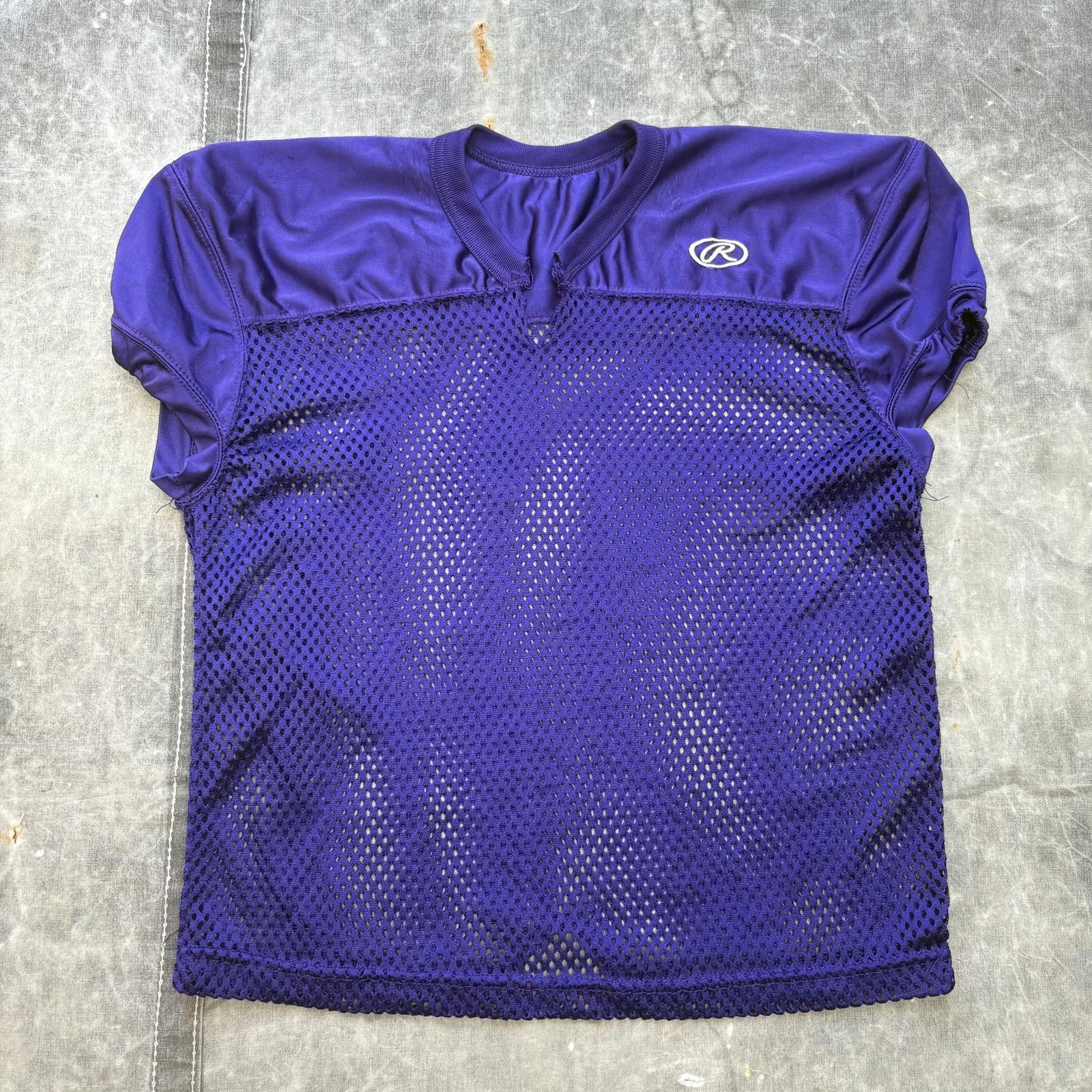 Vintage Vintage 90s Y2K Rawlings Purple Mesh Grunge Football Jersey Size US M / EU 48-50 / 2 - 1 Thumbnail