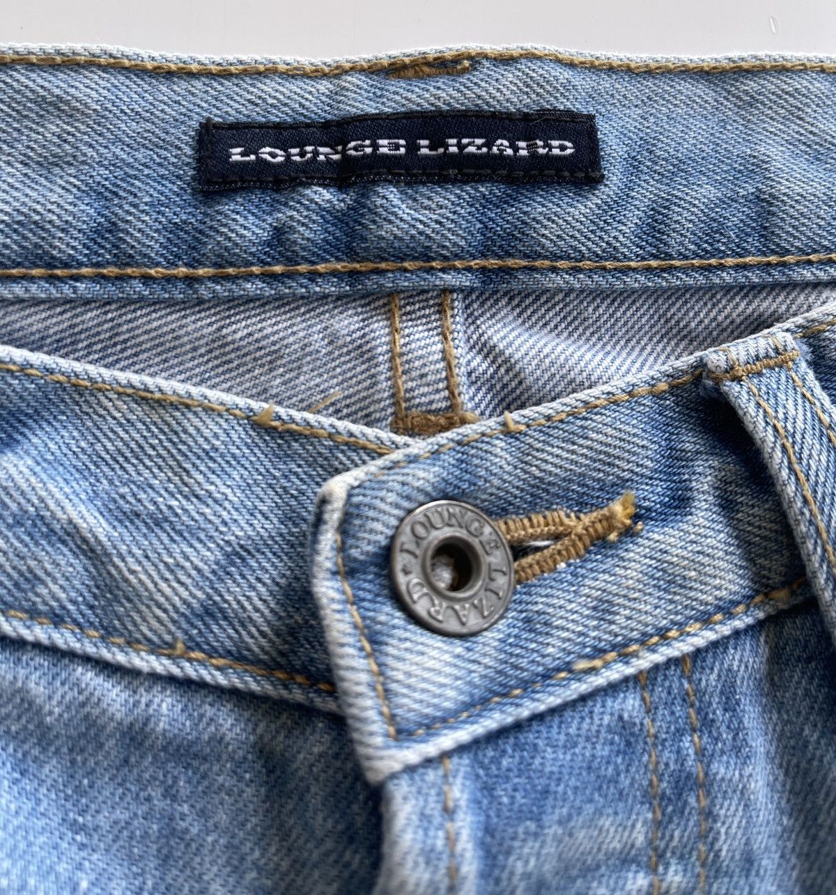 Japanese Brand Lounge Lizard Distressed Straight Cut Denim Size US 29 - 5 Thumbnail