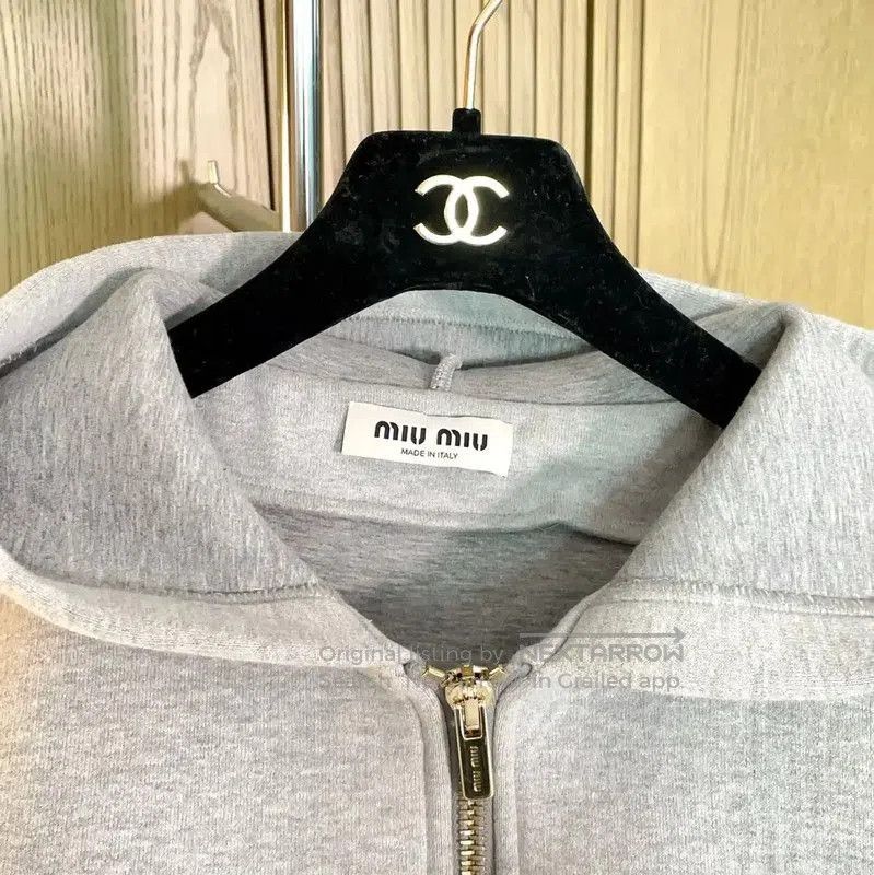 Miu Miu Miu Miu Grey Cotton Blend Printed Jacket . Size S / US 4 / IT 40 - 7 Thumbnail