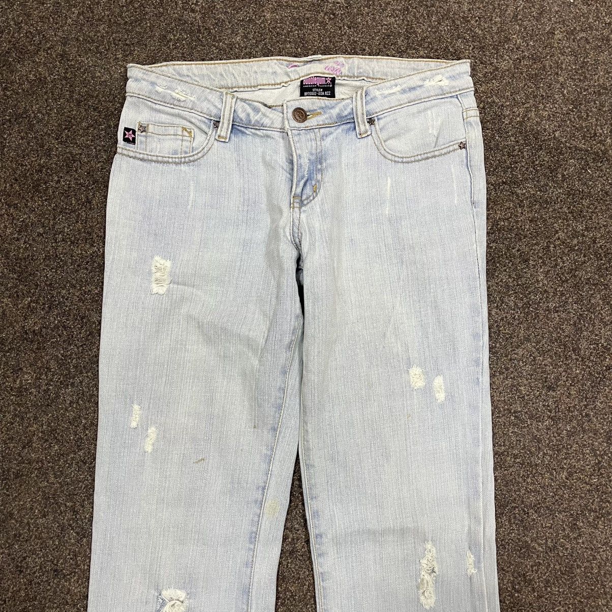 Vintage Vintage Y2K Light Wash Flared Pants Skate Streetwear Slim 29 Size US 29 - 4 Thumbnail