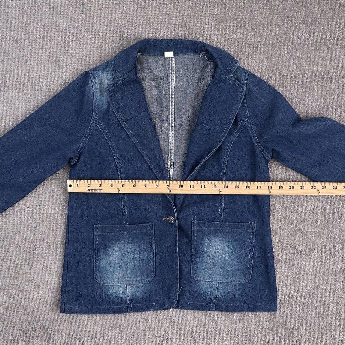 Denime VINTAGE Women's Small Blue Denim Long Sleeve Chore Coat 90s Classic Size S / US 4 / IT 40 - 4 Thumbnail