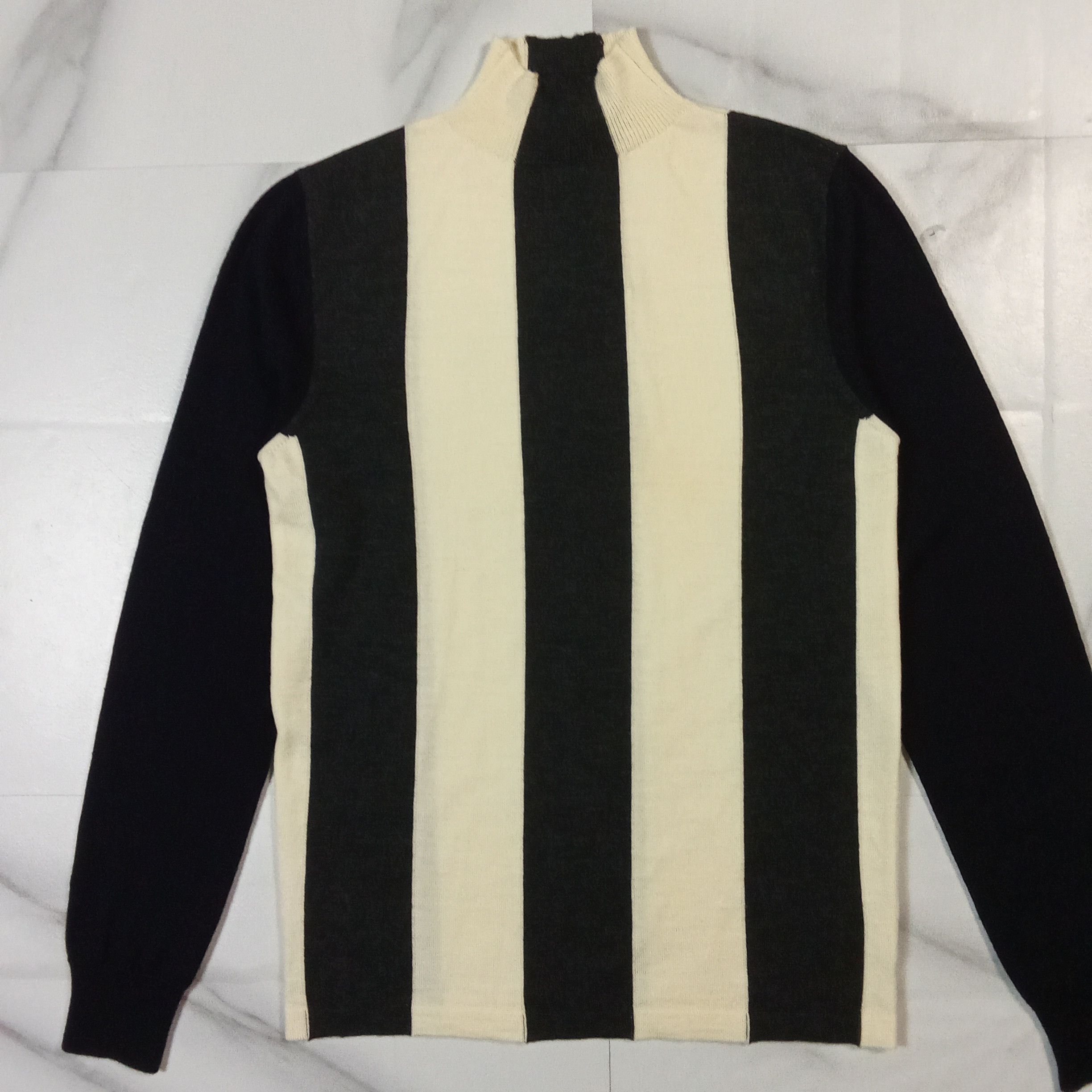 Raf Simons Raf Simons - F/W'10 - Striped Mock Neck - Wool Sweater Size US S / EU 44-46 / 1 - 5 Thumbnail