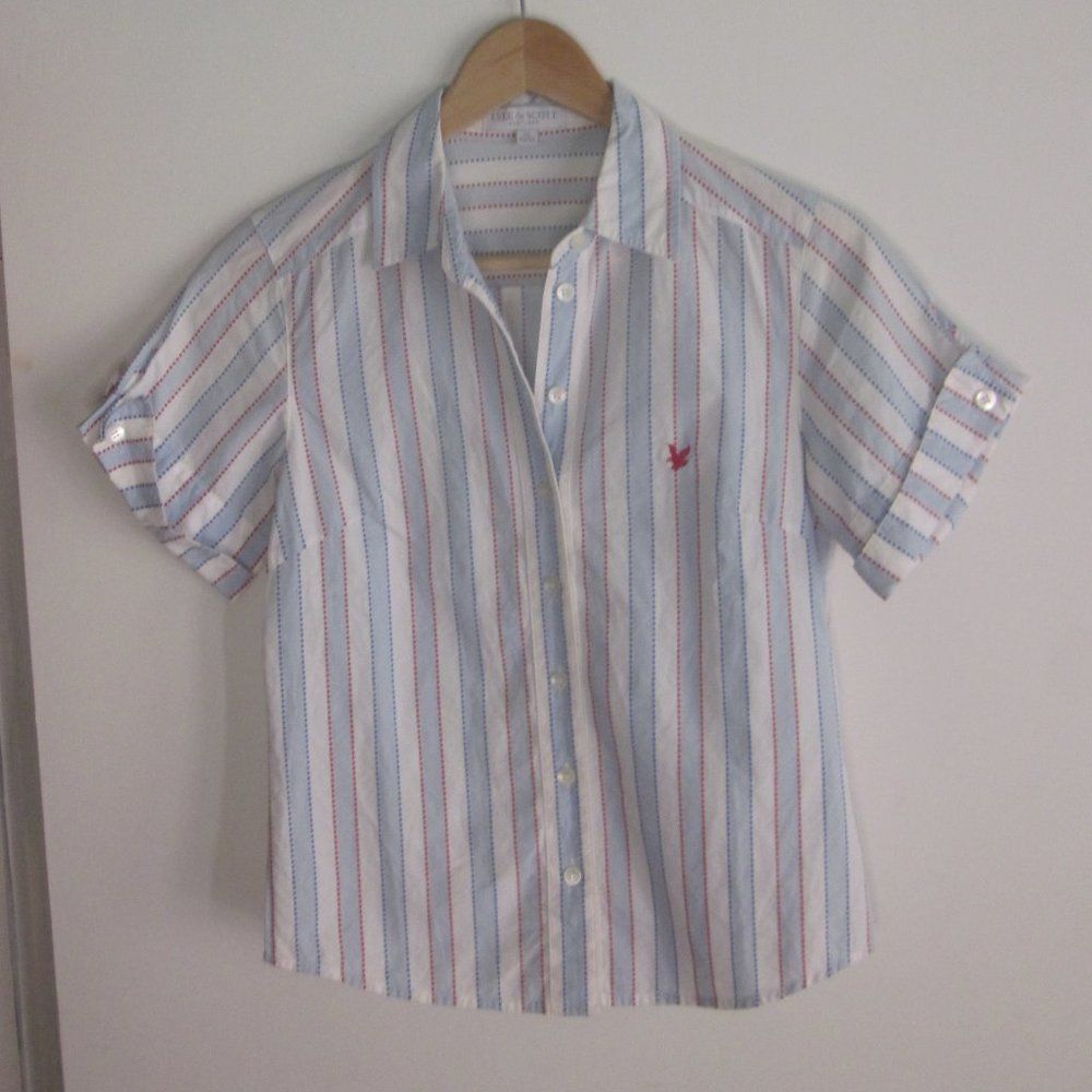 Lyle & Scott Lyle & Scott Scotland Golf Blouse XS Button Up Shirt Blue & White Size XS / US 0-2 / IT 36-38 - 11 Thumbnail