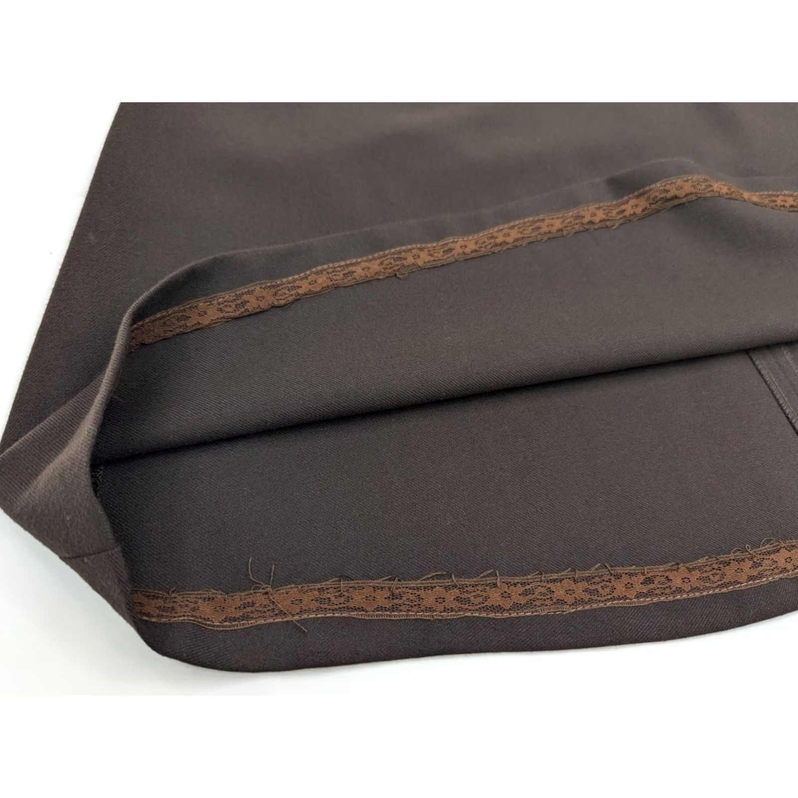 Orvis Orvis Skirt Women 10P Pleated Knee Length Wool-Look Polyester Tweed Brown 90s Vintage Rise Mid Elastic Slit Button 29x25 Size 32" / US 10 / IT 46 - 3 Thumbnail