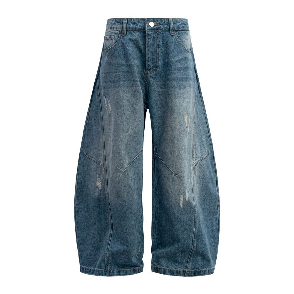 Jean Men's retro punk distressed washed scimitar jeans Size US 32 / EU 48 - 1 Thumbnail