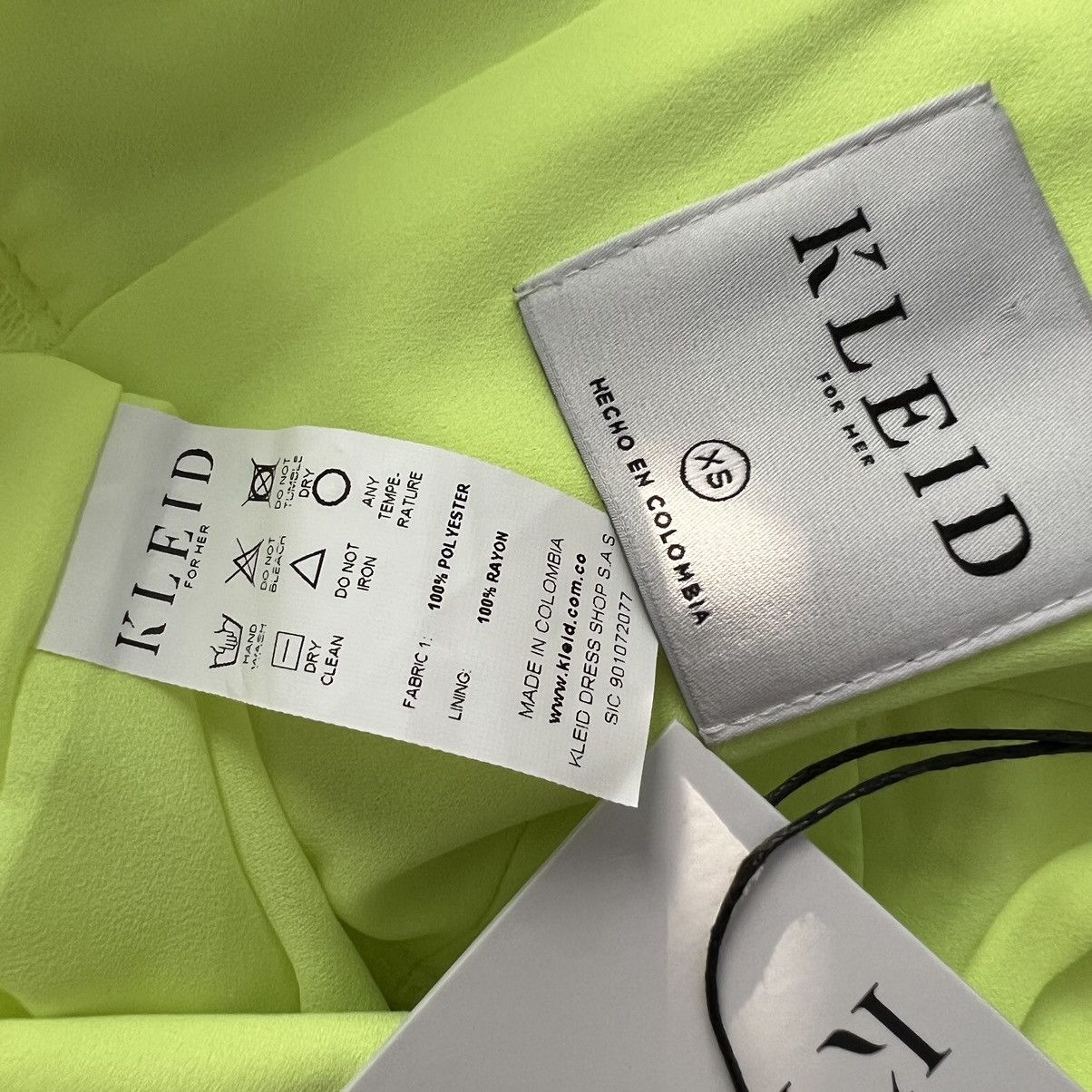 Designer NWT Kleid For Her Neon Yellow High Low Asymmetrical Size XS / US 0-2 / IT 36-38 - 7 Thumbnail