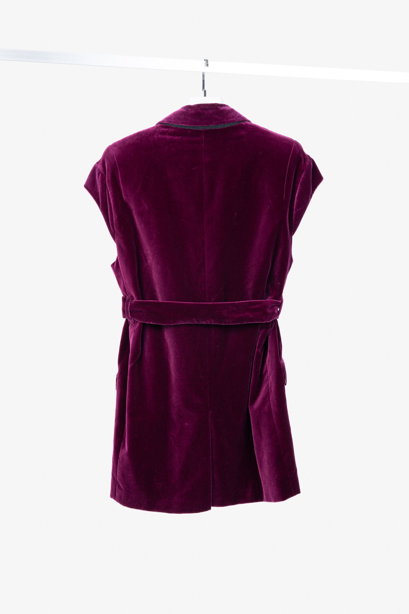 Dries Van Noten Dries Van Noten AW20 Rawn Shortbis Velvet Cap-Sleeve Coat Size M / US 6-8 / IT 42-44 - 2 Thumbnail