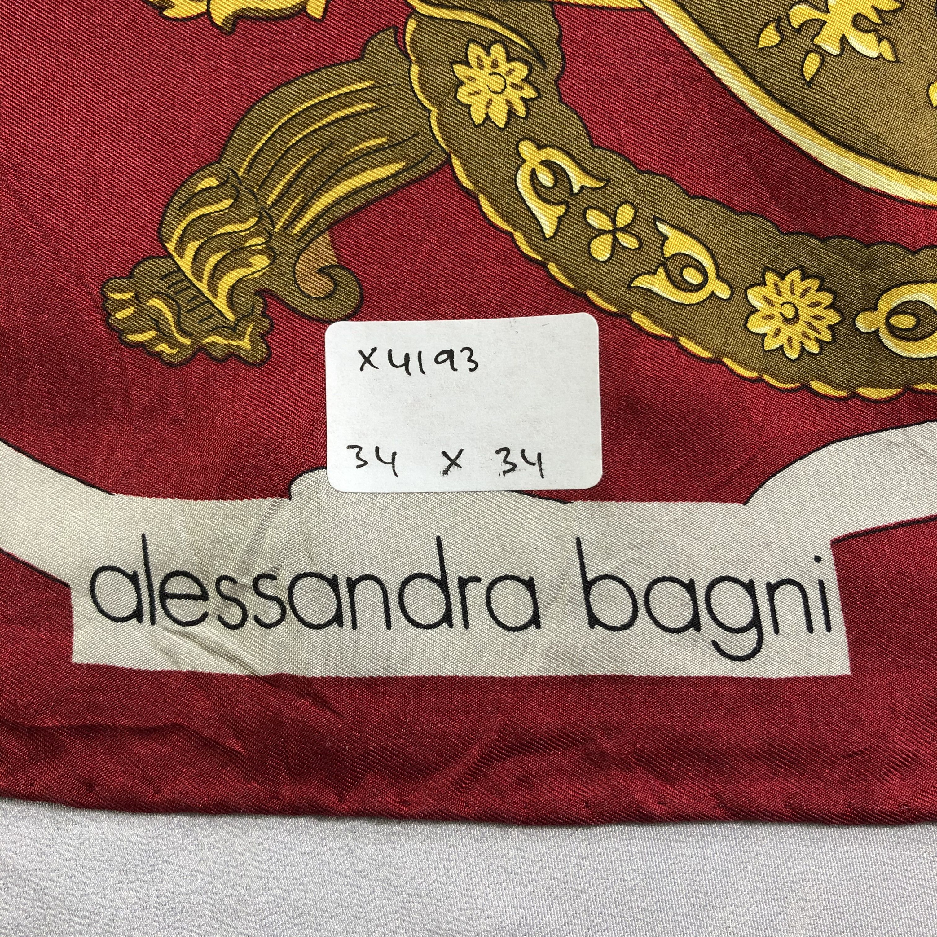 Vintage Vintage Alessandra Bagni Silk Scarf Size ONE SIZE - 5 Thumbnail