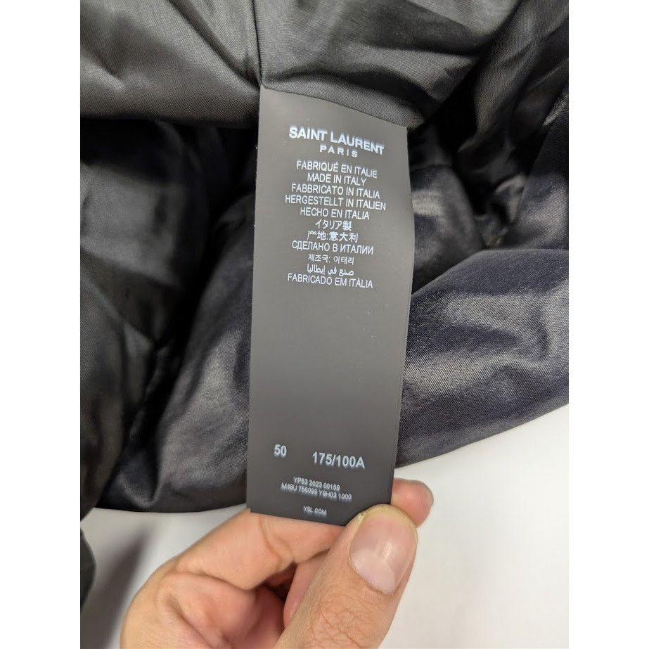 Saint Laurent Paris o1rshd1 Canvas Tech Maxi Coat in Black Size US M / EU 48-50 / 2 - 21 Thumbnail