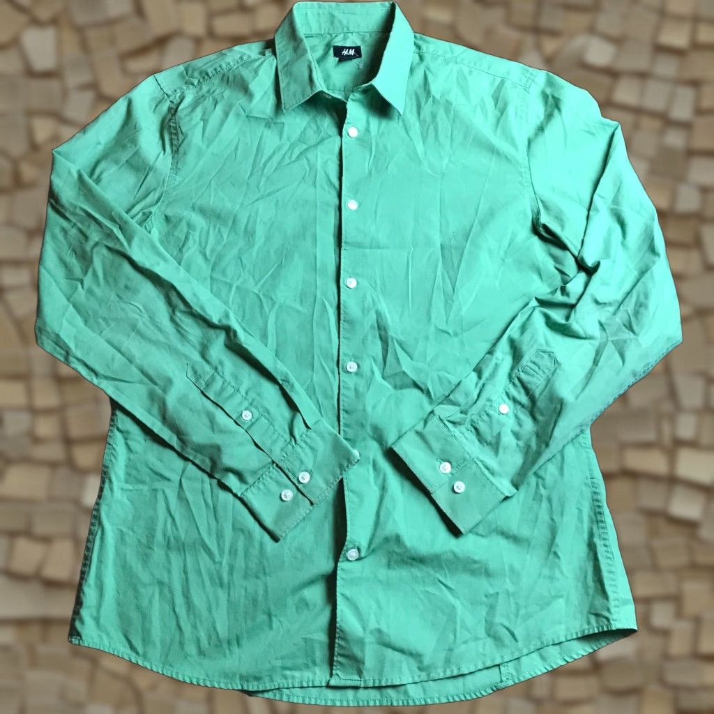 H&M H&M Shirt Mens Size Large Green Button Up Long Sleeve Size US L / EU 52-54 / 3 - 1 Thumbnail
