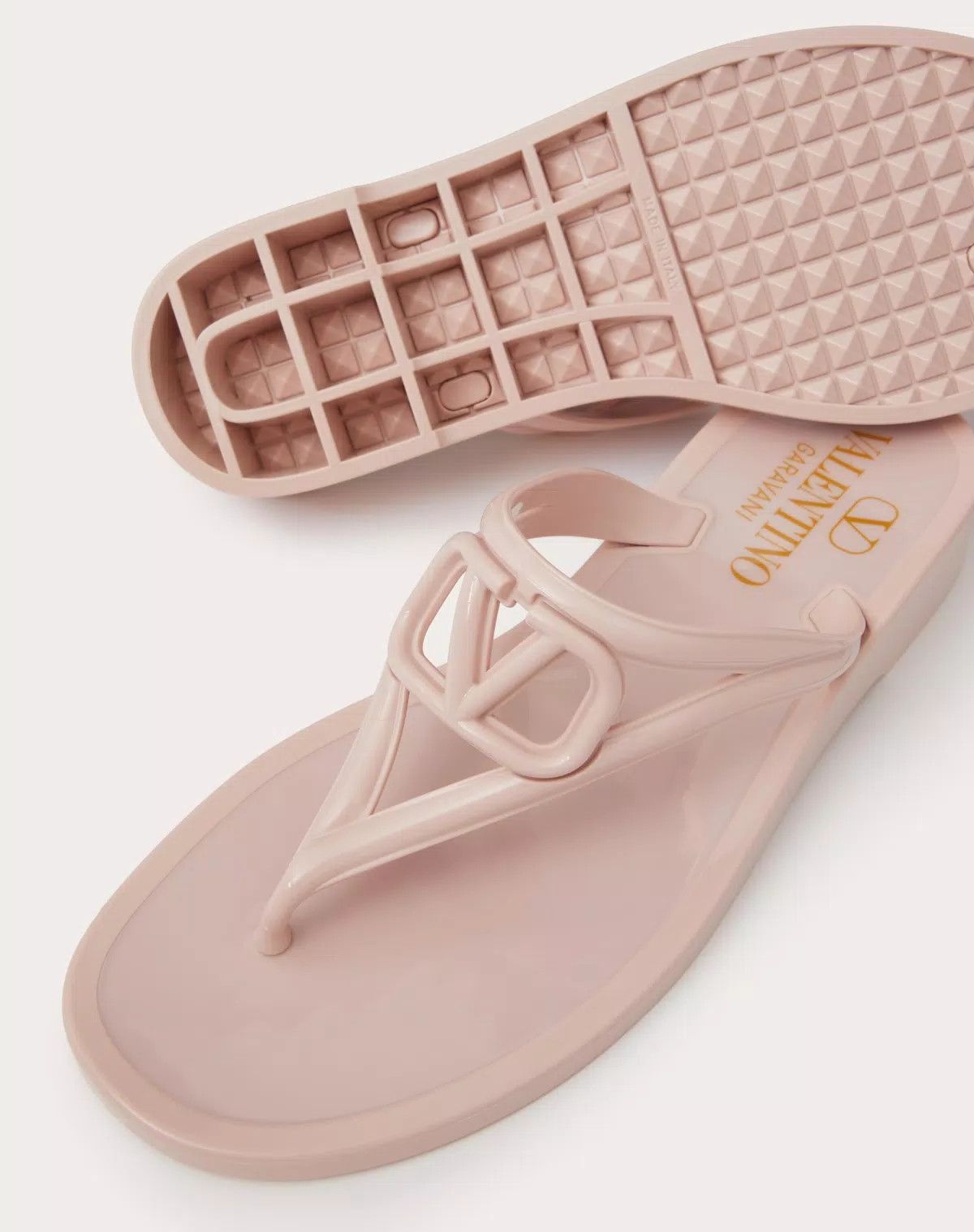 Valentino o1s1wg110625 Vlogo Signature Rubber Thong Sandal in Pink Size US 9 / IT 39 - 5 Thumbnail