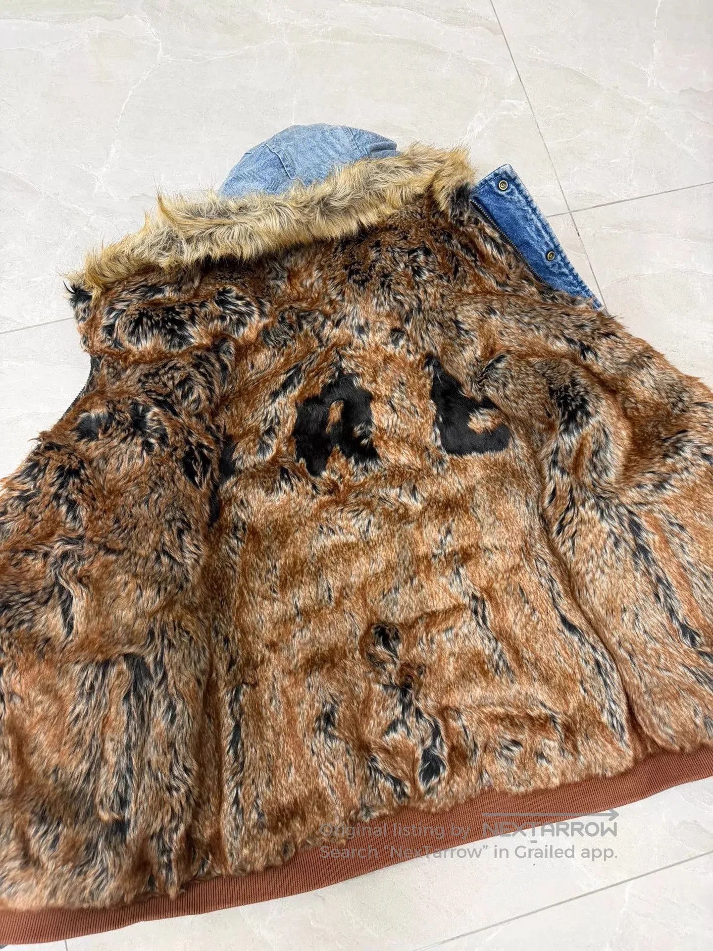 Supreme Blue Denim Jacket with Faux Fur Hood - Size M. Size US M / EU 48-50 / 2 - 4 Thumbnail