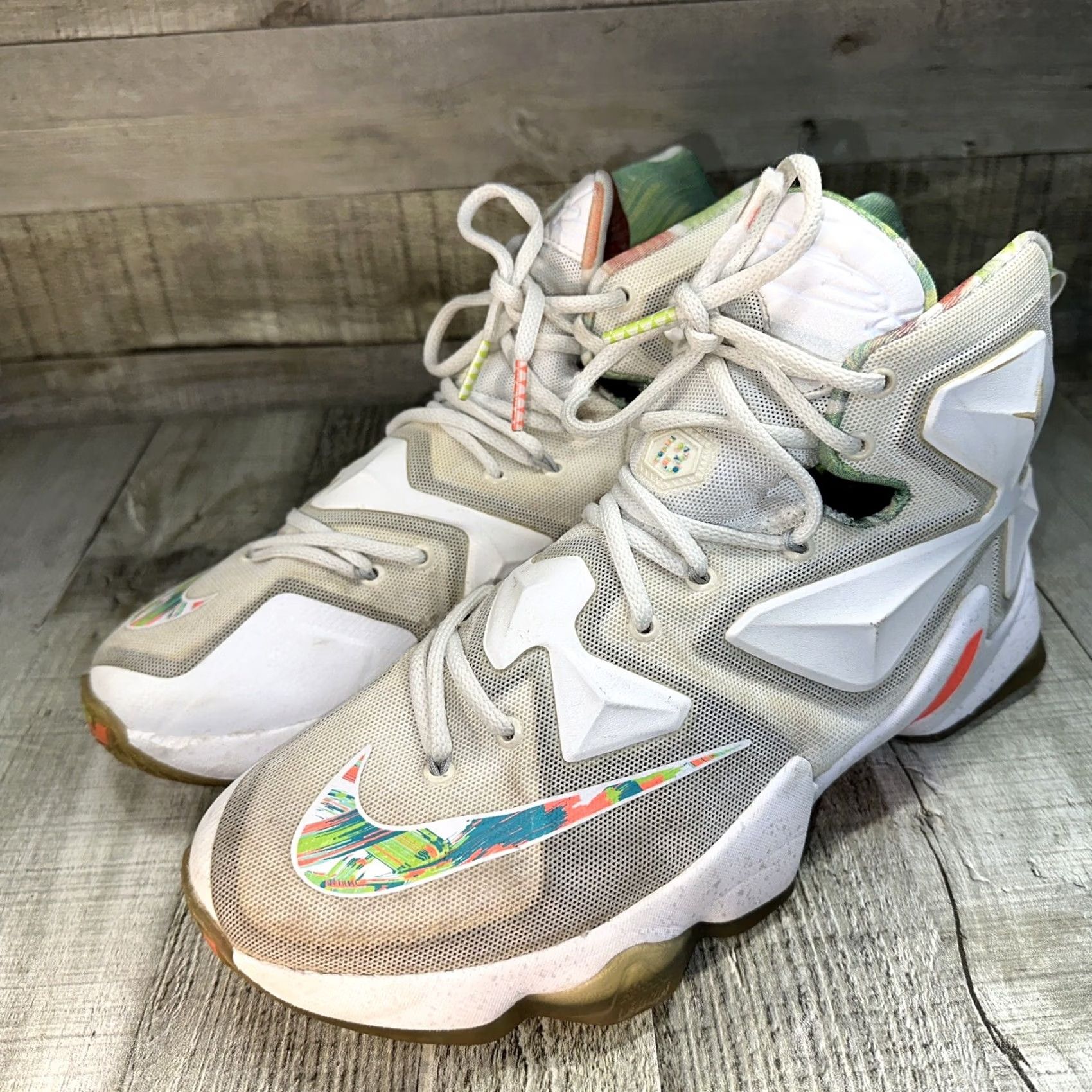 Nike Nike LeBron 13 Easter Mens Size 8.5 White Sneaker Basketball 2016 Mid Top Size US 9 / EU 42 - 3 Thumbnail