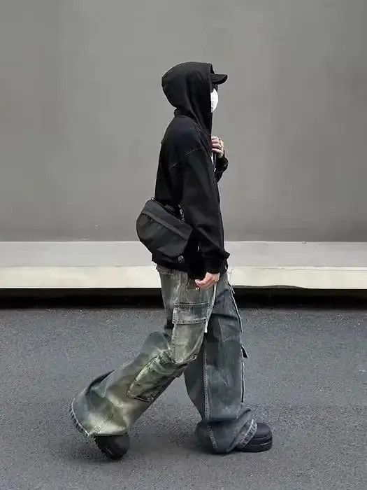 Japanese Brand Baggy Cargo Denim Jeans Size US 30 / EU 46 - 4 Thumbnail
