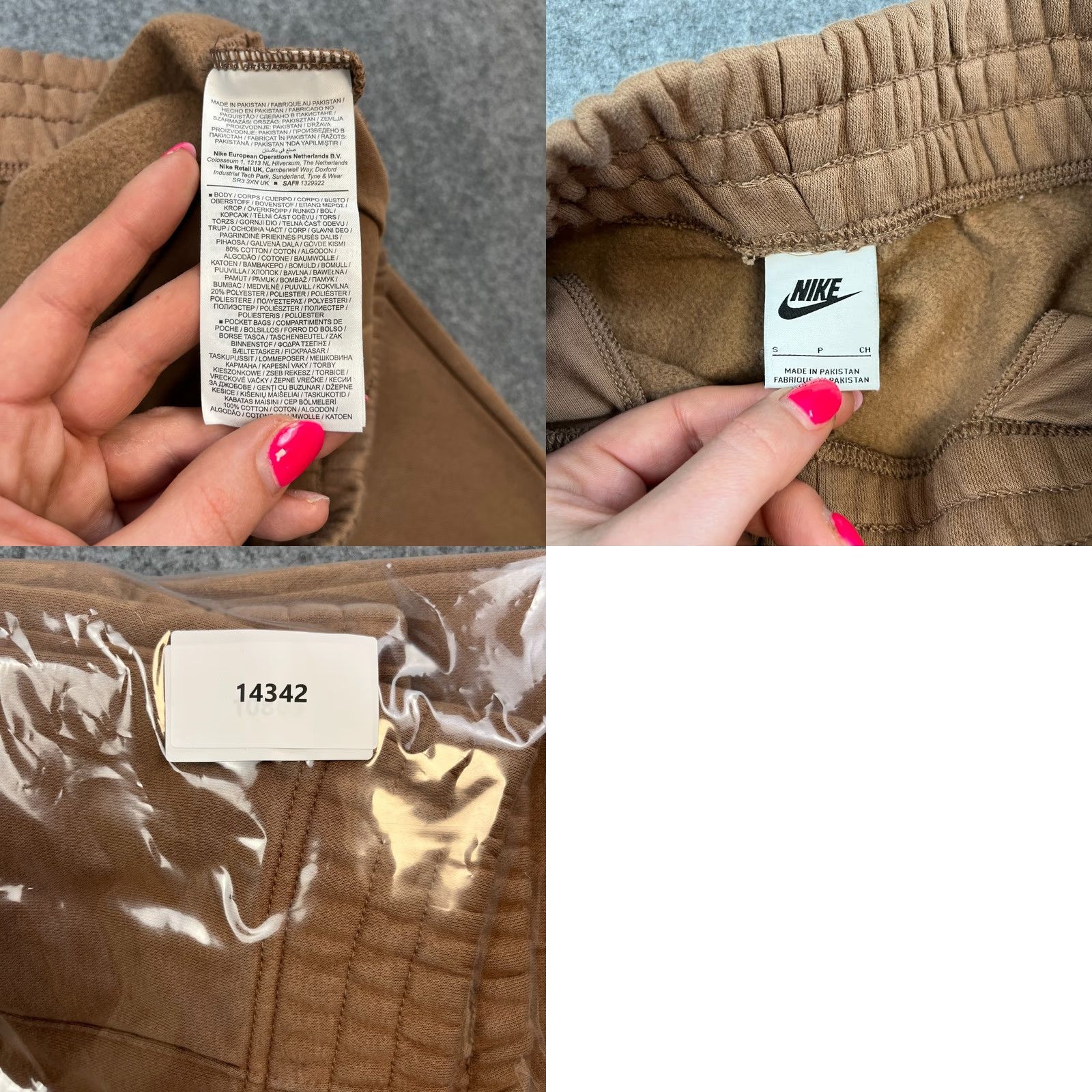 Nike Nike Mens Joggers Sweatpants Slim Fit Brown Trousers Casual Pockets Size S - White Background? Size US 29 - 8 Thumbnail