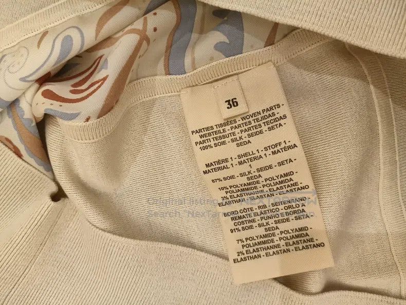 Hermes Hermes Silk Sleeve Printed Long Sleeve Knit Top Size XS / US 0-2 / IT 36-38 - 4 Thumbnail