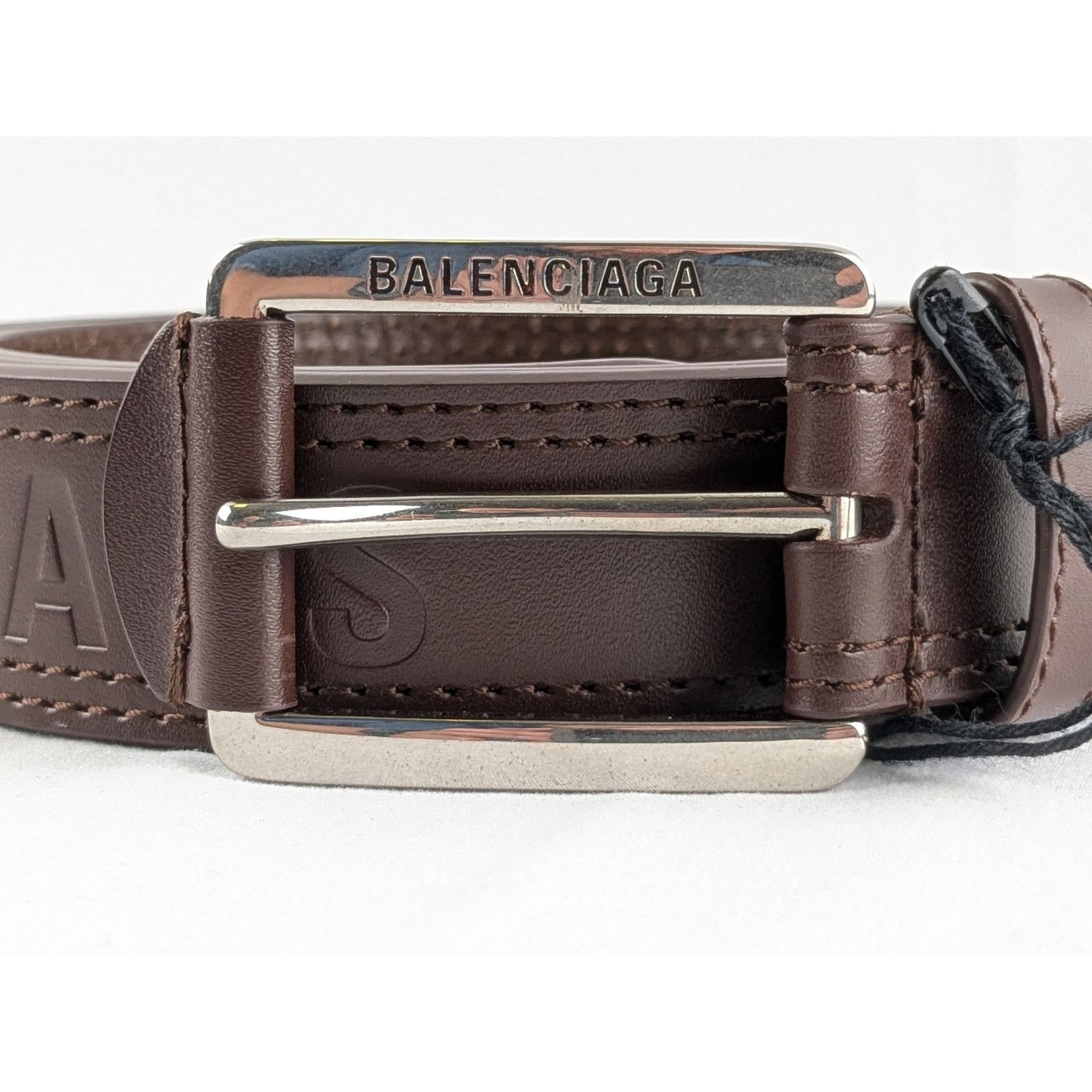 Balenciaga o1rshd1 Q:2 /Size:100cm/ Natural Calf AS Jeans Stitch Belt Size 38 - 2 Thumbnail
