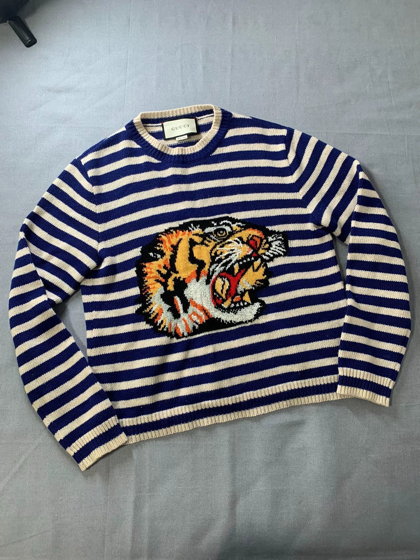 Gucci Gucci Tiger Head Embroidered Wool Sweater Size US S / EU 44-46 / 1 - 1 Thumbnail