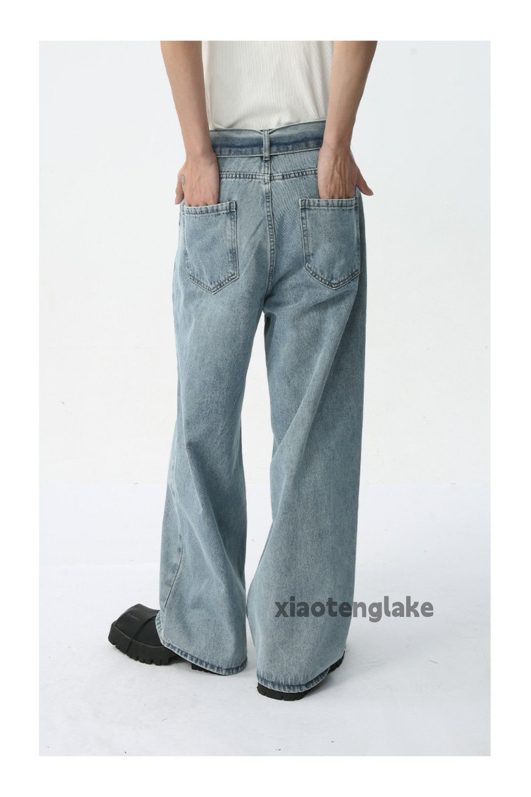Jean × Vintage washed faded loose baggy skate hiphop yuppie jeans Size US 30 / EU 46 - 6 Thumbnail