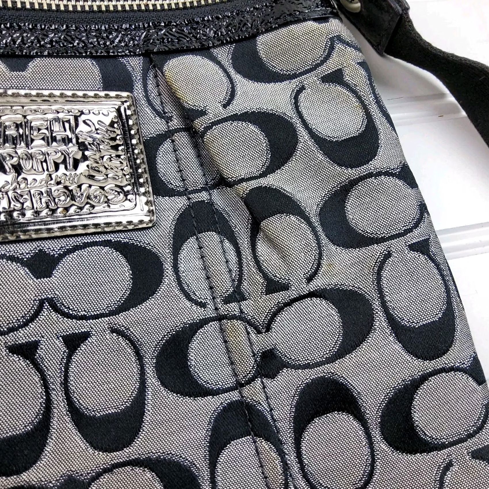Coach Coach Poppy Crossbody Bag Jacquard Black Handbag Purse Women’s Size ONE SIZE - 5 Thumbnail