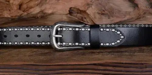 Other Luxury Design Rivet Leather Belt Size ONE SIZE - 3 Thumbnail