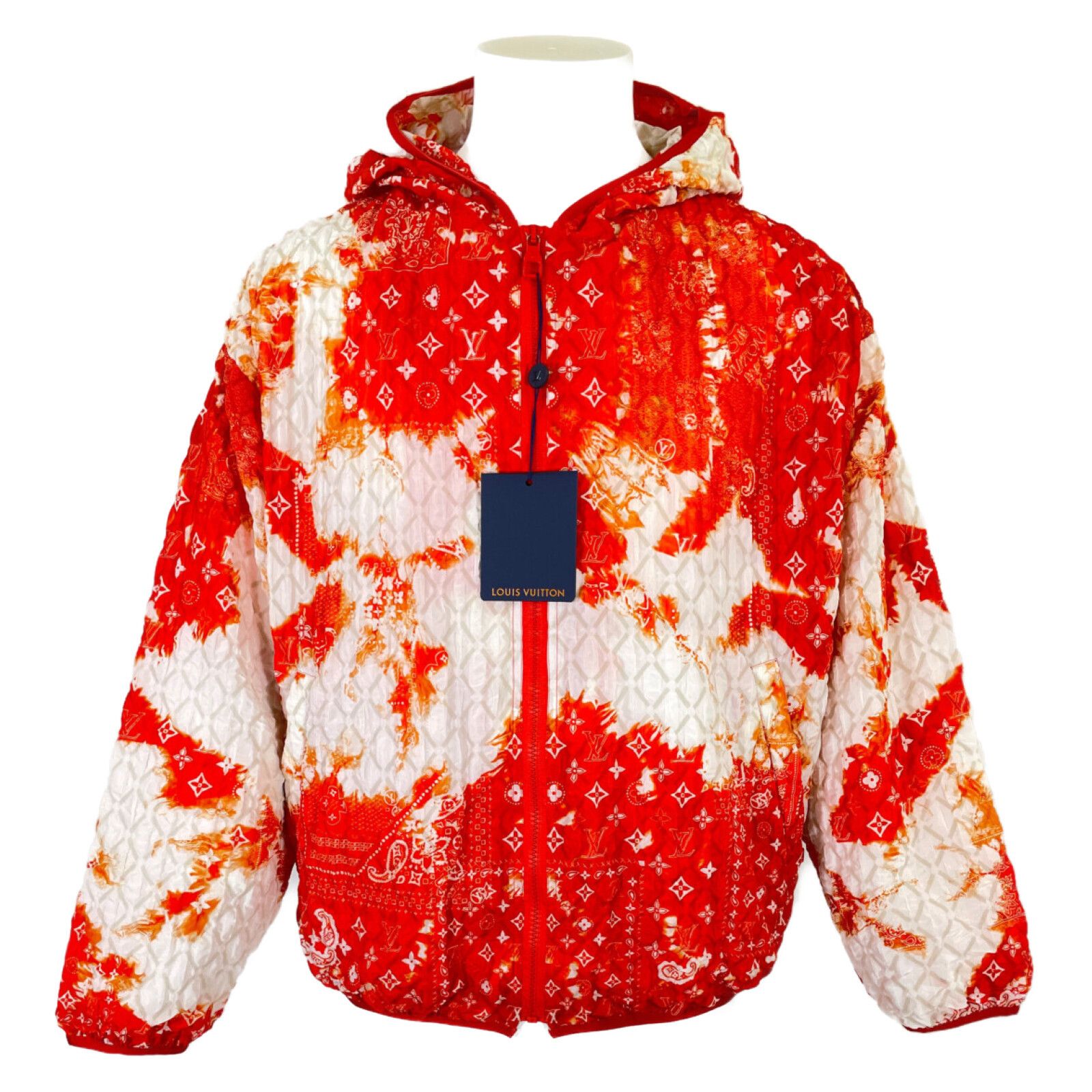 image of Louis Vuitton Louis Vutton Monogram Bleached Windbreaker in Orange, Men's (Size Small)