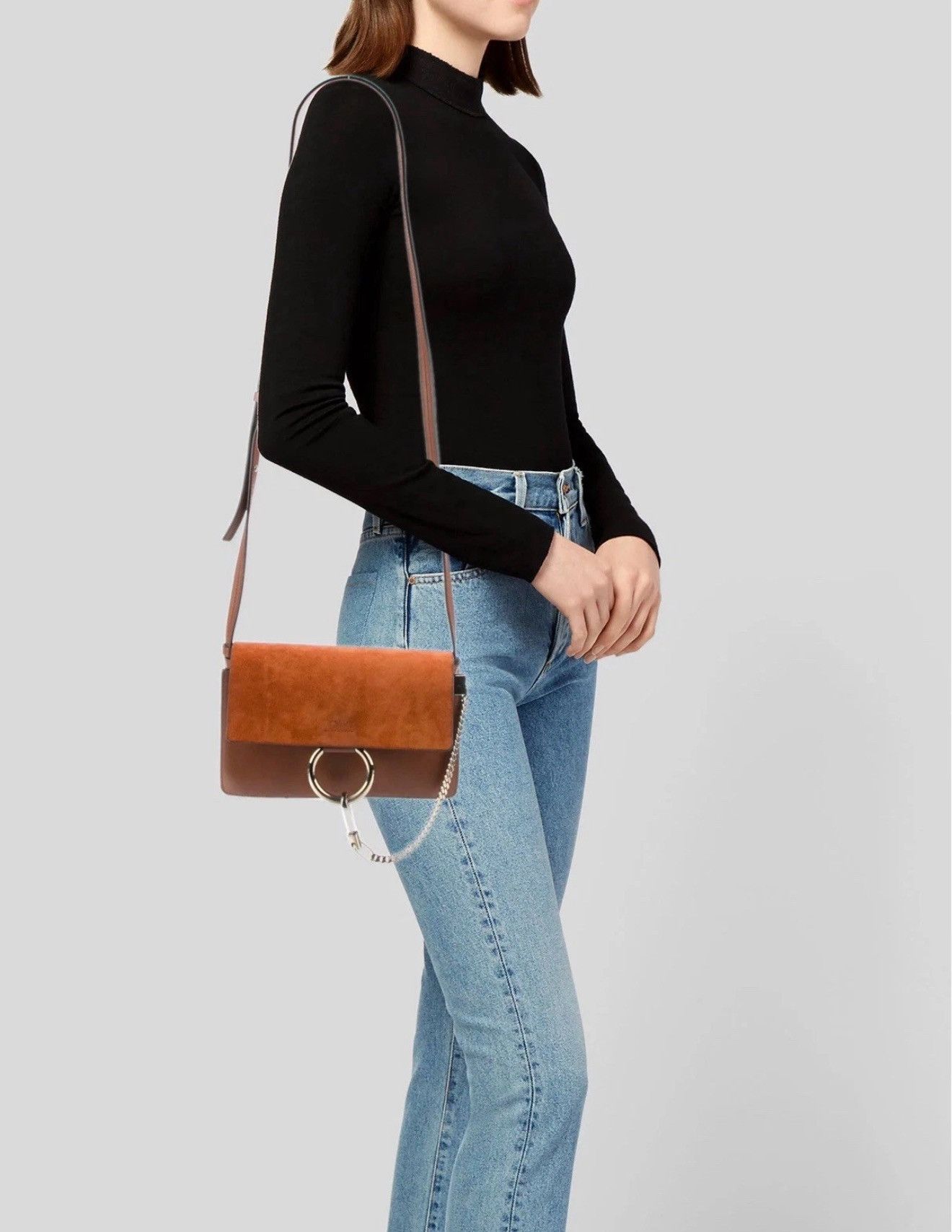 Chloe Chloe Tobacco Leather And Suede Small Faye Bag Shoulder Bag Size ONE SIZE - 2 Thumbnail
