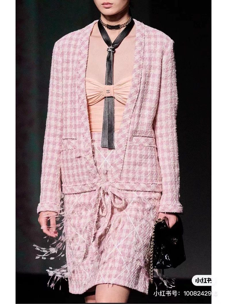 Chanel Chanel 23s pink plaid coat Size XXS / US 00 / IT 34 - 5 Thumbnail