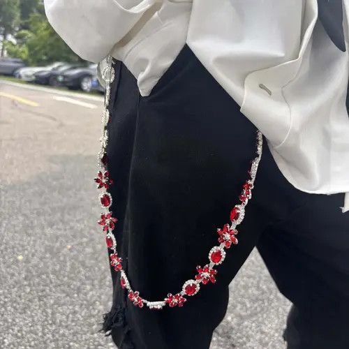 Jewelry Pigeon Blood Ruby Pants Chain, Wallet Chain Size ONE SIZE - 2 Thumbnail