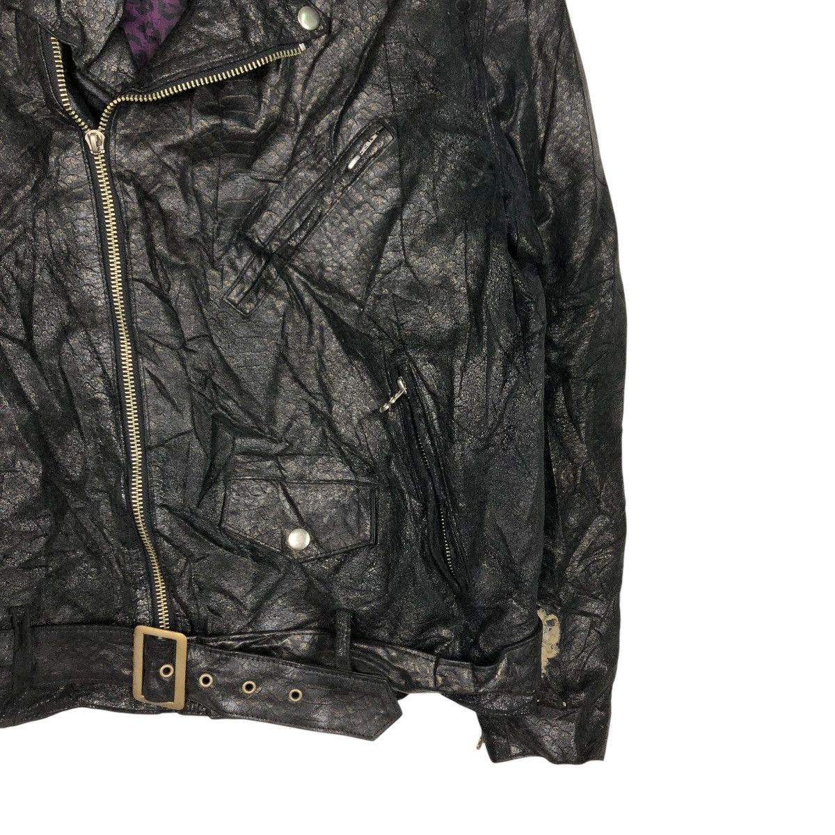 Japanese Brand 🔥VINTAGE BIKER LEATHER JACKET SWAGGER DOUBLE COLLAR Size US M / EU 48-50 / 2 - 7 Thumbnail