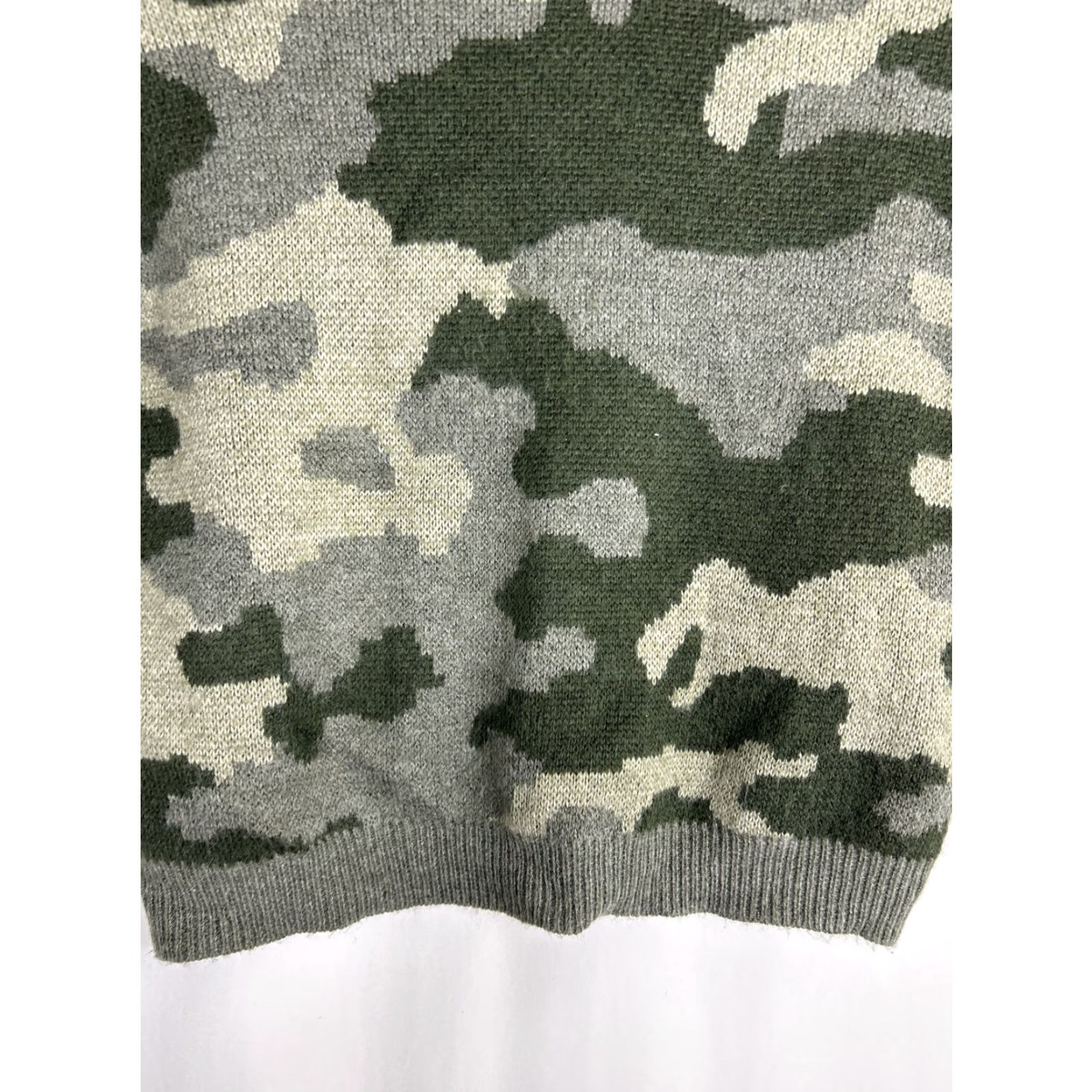 Lucky Brand Lucky Brand Green Camo Wool Blend Pullover Women's Small Sweater - Camouflage Knit, Round Neck, Casual, Regular Fit, Fall Winter Spring Size S / US 4 / IT 40 - 5 Thumbnail