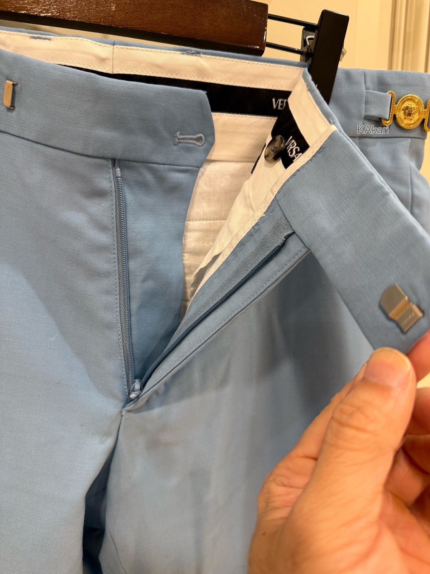 Versace Versace Light Blue Wool Trousers Size 46 Size US 30 / EU 46 - 5 Thumbnail