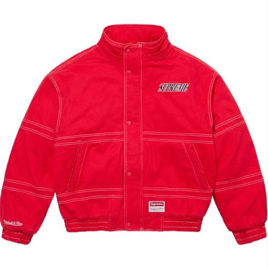 Supreme Supreme Mitchell & Ness Twill Stadium Jacket Red XL Size US XL / EU 56 / 4 - 8 Thumbnail