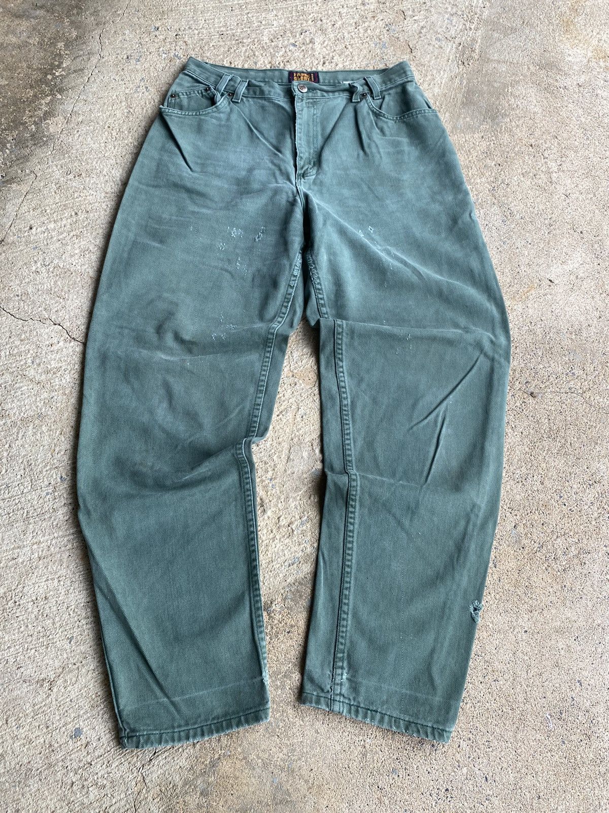 Faded Glory × Vintage Vintage 90’s Faded Glory Carhartt Style Faded Green Jeans Size US 32 / EU 48 - 7 Thumbnail